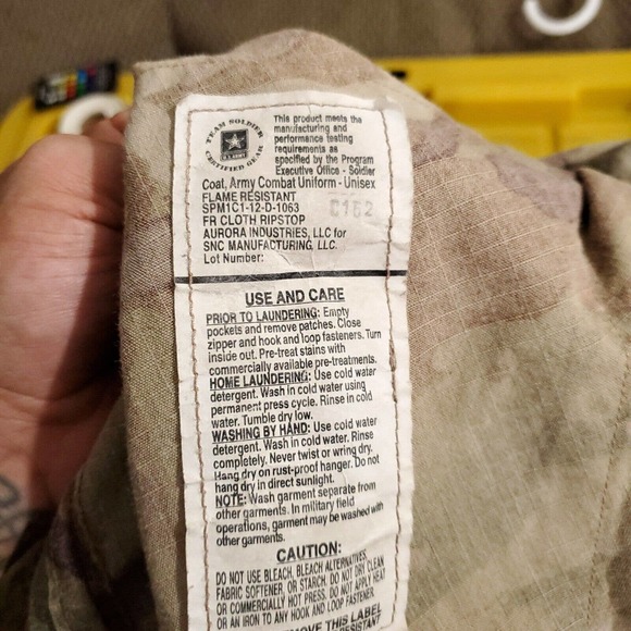 US ARMY Jacket Adult Medium Green Beige Camouflage‎ FR Combat Uniform Coat - Picture 11 of 12